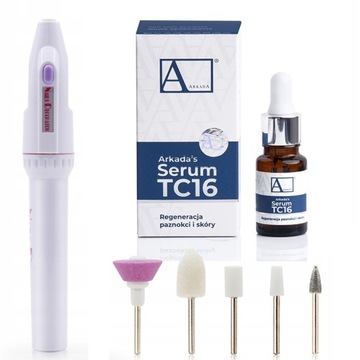 ARKADA serum TC16 kolagenowe odbudowa regeneracja + FREZARKA DO PAZNOKCI