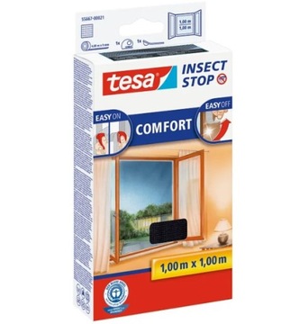 TESA MOSKITIERA COMFORT DO OKIEN 1,0 X 1,0 M CZARNA