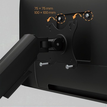 BOSTE SOLIDNY OBROTOWY GAZOWY UCHWYT BIURKOWY NA DWA MONITORY VESA 17-35''