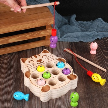 Рыбалка Аркадная игра Деревянный магнит