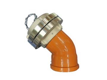 Быстроразъёмный соединитель для септика 110 с коленом 45 градусов НОВИНКА