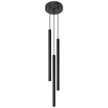 Lampa wisząca PASTELO tuby czarne smukłe loft 3P