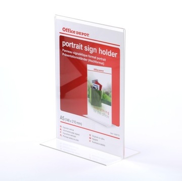 Stojak na ulotki prospekty T A5 przezroczysty x2