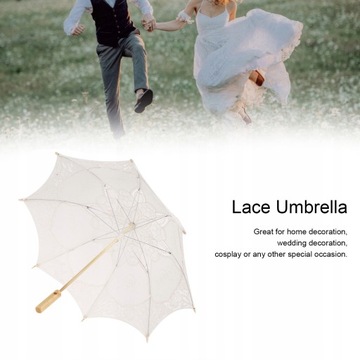 KORONKOWY HAFTOWANY PARASOL PRZECIWSŁONECZNY61CM