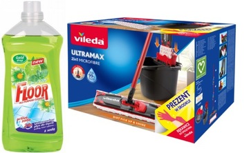 Wiadro i mop płaski Vileda ultramax 2in1 MOP PŁASKI 35 cm+GRATIS+FLOOR 1,5L
