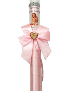 СВЕЧА И КРЕСТАЛЬНАЯ ОДЕЖДА ДЛЯ КРЕЩЕНИЯ ИМЯ ДАТА