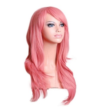 COSPLAY PERUKA 70 CM DŁUGA ANIME MANGA RÓŻOWA