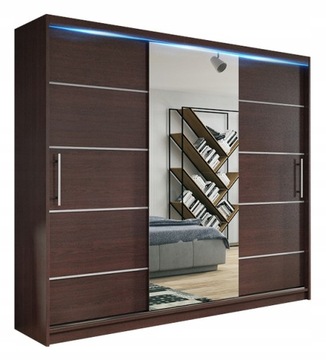Szafa przesuwna 180cm RIO 3 półki WENGE PRODUCENT