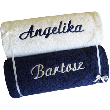 Ręczniki z NAPISEM haft IMIĘ prezent ŚLUB ROCZNICA