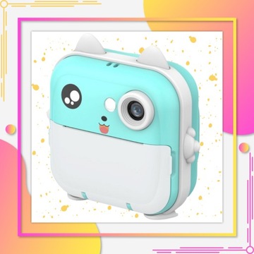 МИНИ-ПРИНТЕР МГНОВЕННОЙ КАМЕРЫ ДЛЯ ДЕТЕЙ DRUKUŚ + 11 РОЛИКОВ + НАКЛЕЙКИ