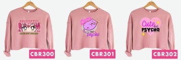 Wygodna Krótka Bluza Różowa CUTE BUT PSYCHO Wz M