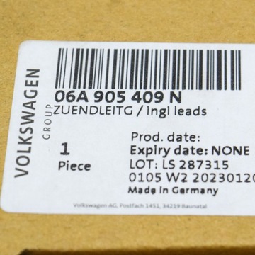 AUDI VOLKSWAGEN PŘÍVOD ZAPALOVACÍ 06A905409N