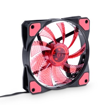 Akyga Wentylator 120mm 15 LED red 3 pin Molex 12V