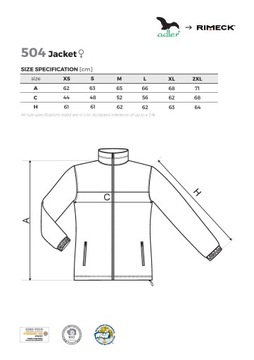 Ciepły Polar Damski 504 Jacket HAFT LOGO XL biały