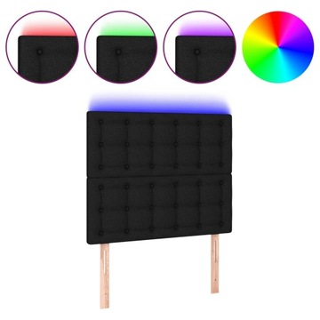 VidaXL Zagłówek do łóżka z LED, czarny,