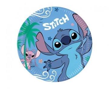 TALERZYKI PAPIEROWE STITCH & ANGEL DISNEY 23 CM 8 SZT