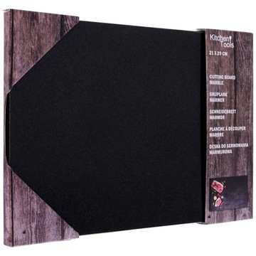 МРАМОР кухонная доска для разделки и сервировки, каменный поднос, черная, 21x29