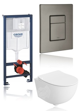 Stelaż GROHE zestaw WC podtynkowy GRAFIT szczotkowany miska Y GR toaleta