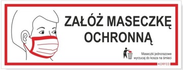 TABLICZKA informacyjna ZAŁÓŻ MASECZKĘ OCHRONNĄ