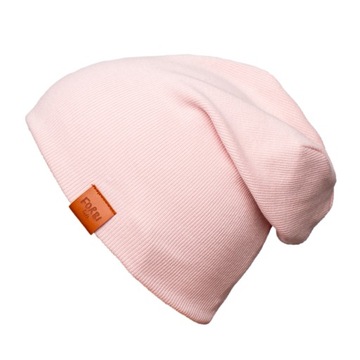 KOMPLET bawełniany czapka i komin damski ciepły zimowy dla kobiet RÓŻOWY