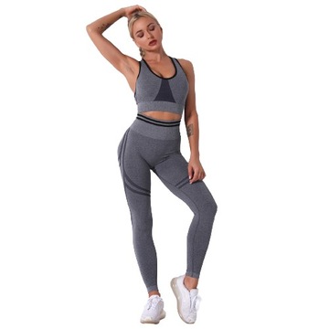 SPORTOWY KOMPLET TOP + LEGGINSY SIŁOWNIA FITNES XS