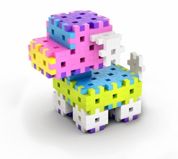 KLOCKI WAFLE KONSTRUKCYJNE MELI BASIC PINK 300 EL.