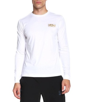 Longsleeve męski EA7 EMPORIO ARMANI biały - XXL