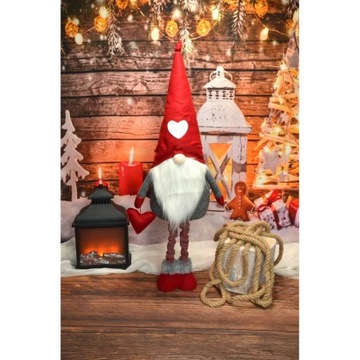 БОЛЬШОЙ Гном Дед Мороз на ТЕЛЕСКОПИЧЕСКИХ НОЖКАХ РОЖДЕСТВЕНСКИЙ ГНОМ ОРНАМЕНТ 128см