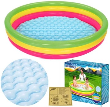 Basen okrągły TĘCZA dmuchane dno Bestway 152 cm