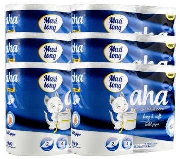 Papier Toaletowy Bezzapachowy 2 Warstwowy Maxi Long Extra Soft AHA 24 rolki