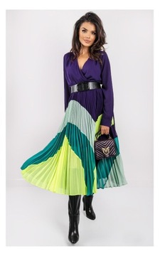 Twinset Actitude kolorowa plisowana sukienka XL 42