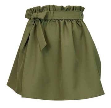 МИНИ-ЮБКА ХАКИ НА РЕЗИНОВОМ РЕМЕШКЕ