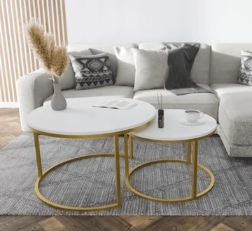 Stolik Kawowy 2w1 Okrągły Ława Loft Industrialny