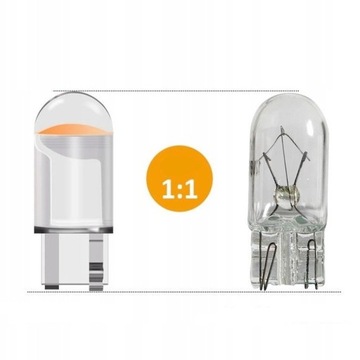 COB LED диод W5W T10 ПРОЗРАЧНЫЙ БЕЛЫЙ 12В