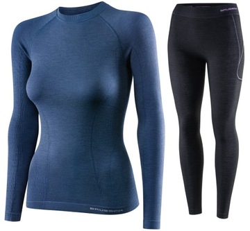BRUBECK BIELIZNA TERMOAKTYWNA ACTIVE WOOL KOMPLET DAMSKI WEŁNA MERINO M