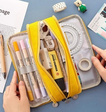 Большой и вместительный школьный пенал с отделениями.