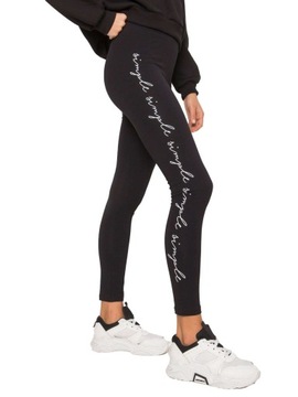 Damskie LEGGINSY spodnie z napisami - S