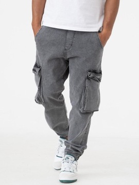 SPODNIE JEANSOWE JOGGER CARGO MĘSKIE Szare i8 Denim Classic 32