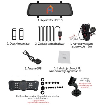 Зеркальный рекордер 2K 10, камера заднего вида, Wi-Fi, GPS