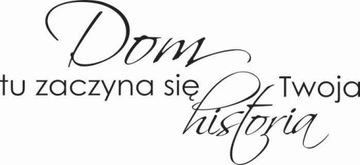 Naklejka na ścianę cytat napis Dom tu zaczyna się