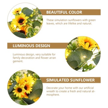 Гирлянда из подсолнухов, искусственный световой венок