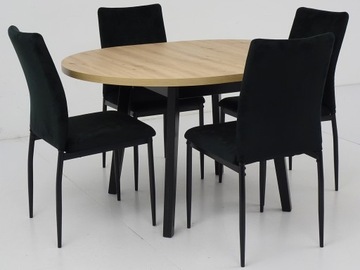 Комплект КРУГЛЫЙ РАСШИРЯЕМЫЙ СТОЛ 100/130 ARTISAN и 4 мягких стула