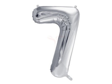 Balon foliowy Cyfra 7 - 86cm - srebrny