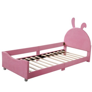 Łóżko dziecięce miękkie łóżko 90*200 cm rozkładana sofa różowym