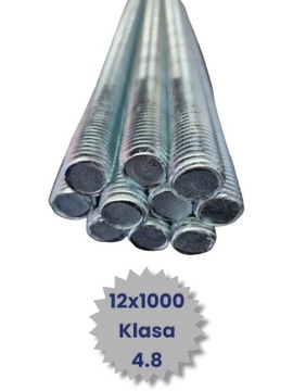 Pręt gwintowany Szpilka DIN 975 - M12x1000 kl. 4.8 OCYNK 1 szt.