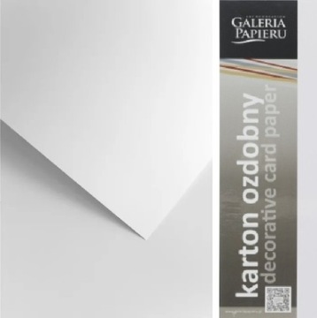 Karton Papier Ozdobny Gładki Biały A4 160g 50Ark