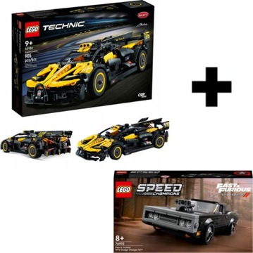 LEGO TECHNIC BUGATTI BOLIDE 42151 SAMOCHÓD + LEGO 76912 ZESTAW PREZENTOWY