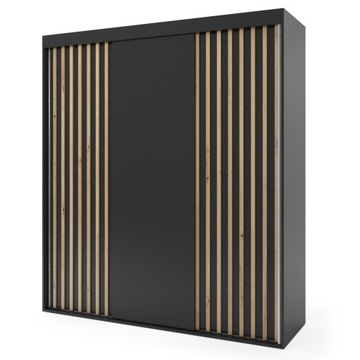 Szafa przesuwna trzydrzwiowa z lamelami - LAGOS 250 x 235 cm, 18 mm