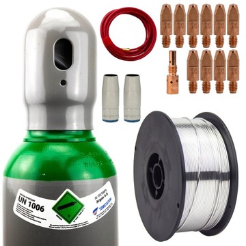 ZESTAW SPAWANIE ALUMINIUM MIG/MAG MB 25 – ARGON BUTLA 8L PEŁNA + AKCESORIA