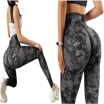 LEGGINSY DAMSKIE SPORTOWE PUSH UP SZARE LEGINSY M
